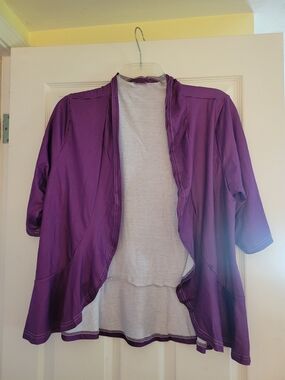 Women's Purple Open-Front Cardigan Sweater